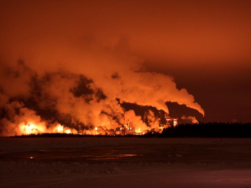 Metsä-Botnia paper mills smoke at Pajusaari island