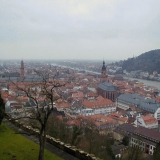 A view from the Heidelberg Castle to the old town