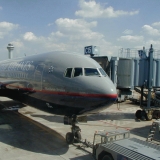 United Airlines airplane at the terminal at Chicago O'Hare airport