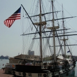 USS Constellation -purjelaiva Baltimoren sissatamassa