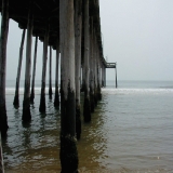 A pier at the shore of the Atlantic