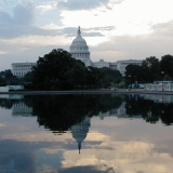 Capitol Hill and its reflection from the reflecting pool