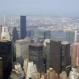 A view from the Empire State Building to the direction of the Chrysler Building and the UN headquarters