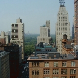 A view to Central Park from the hotel room window