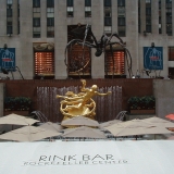 The Rockefeller Center plaza and the Prometheus statue