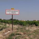 A roadsign at the famous wine village Chteauneuf du Pape