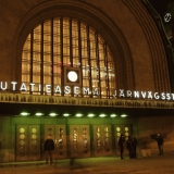 The main entrance to the railway station