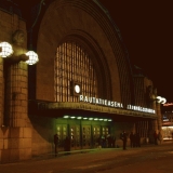 The main entrance to the railway station