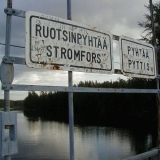 The municipality border at the Savukoski bridge