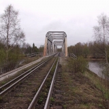 A railroad bridge with double tracks