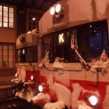 Snowy trains at the Helsinki Railway station