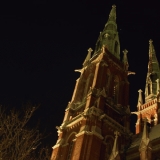 The towers of the Johannes church at dusk