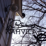 Cafe sign at the University of Helsinki's botanical garden at Kaisaniemi