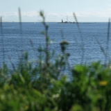 Harmaja light house in the horizon