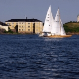 Sail boats passing Suomenlinna