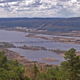 A view from Aavasaksa to river Tornio, Sweden's vertorne in the background