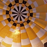 A hot air balloon from the inside