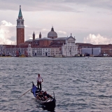 A gondola and Lido island