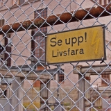 Warning sign at Ahvenkoski power plant