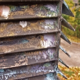 Corner of an air conditioning hut