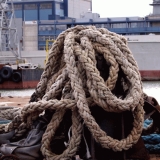 Stack of ropes on a barge