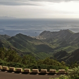 A mountain road and a valley at Anaga peninsula