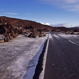 A road in a moon scenery