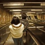 People on the escalator