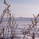 Harmaja light house in the horizon