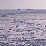 Harmaja light house in the horizon