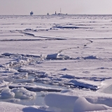 Harmaja light house in the horizon