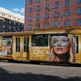 A GT8 tram at Helsinginkatu