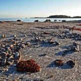 Rocks at sunset at Kistren island