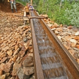 Gold digging with a sluice box