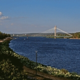 Lumberjack's candle bridge and Ounasjoki river