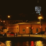 Buildings at Meritullintori, the cathedral tower in the background