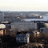 Hakaniemi, Korkeasaari zoo and the oil port seen from the Stadium tower