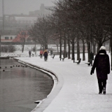 Couple on a walk in a snowy Tokoinranta