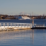 Pier at Kaivopuisto and Suomenlinna sea fortress