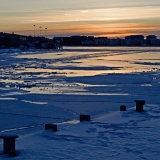 The icy entrance to the Ruoholahti canal