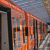 A subway train at Vuosaari station