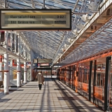 A subway train at Vuosaari station