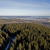 Puijo hill, city of Kuopio and lake Kallavesi