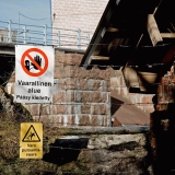 Warning signs at Korkeakoski power plant