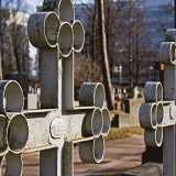 A grave cross at the orthodox cemetery