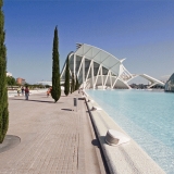 The science museum and the planetarium at the Valencia art and science center