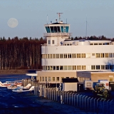 Helsinki-Malmi airport at full moon