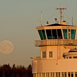 Helsinki-Malmi airport at full moon