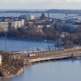 View from the stadium tower towards Linnunlaulu and Kruununhaka districts