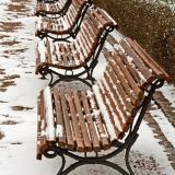 Snowy benches at Esplanadi park